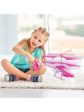 Remote Control Pink Kids Helicopter Toy - Fun Flying Playset